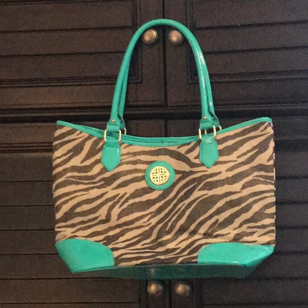 Kate Landry - turquoise trim with zebra print FUN